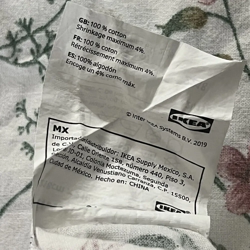 IKEA TIMJANSMOTT Duvet Cover Full/Queen + Shams 218X218 White Floral Botanicals